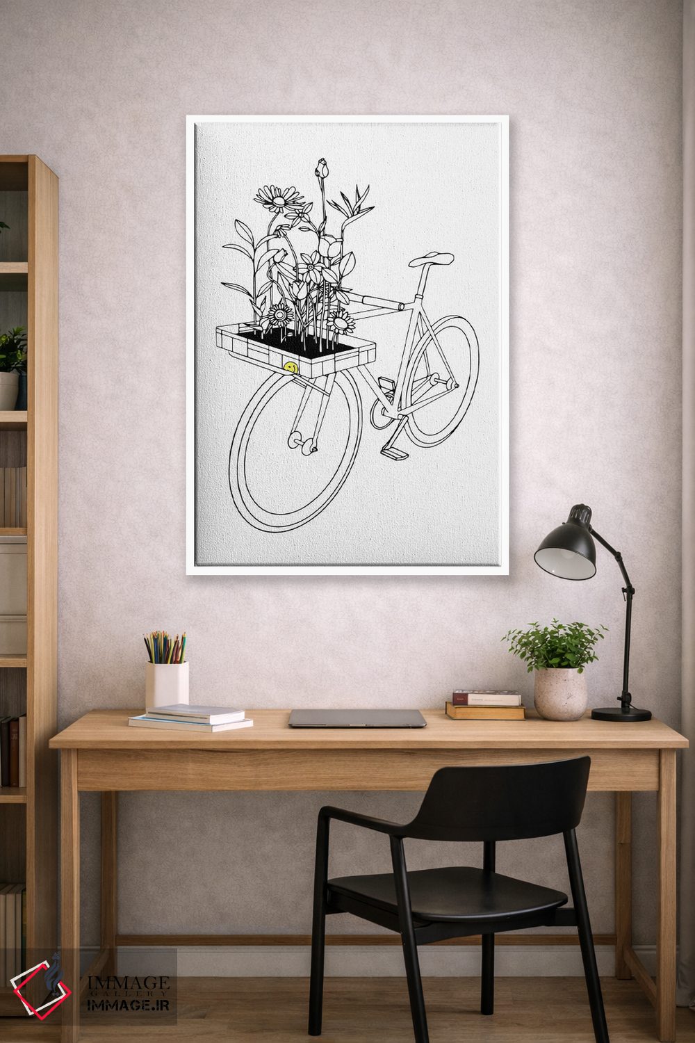 تابلو مینیمال هر جا که گل ها می روند اثر نینهول - D1W