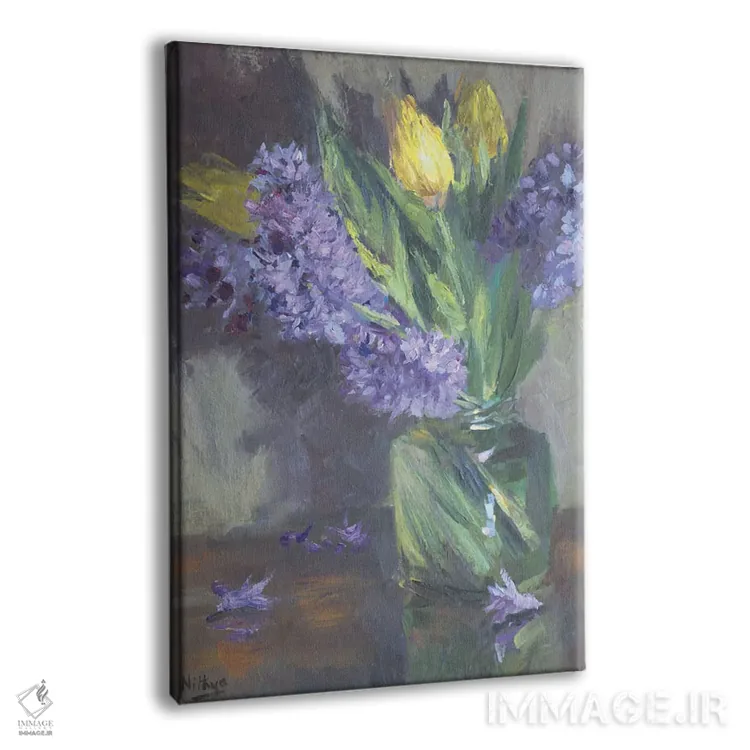 تابلو دکوراتیو لاله ها و سنبل ها اثر نیتیا سوامیناتان - نمای پرسپکتیو محصول