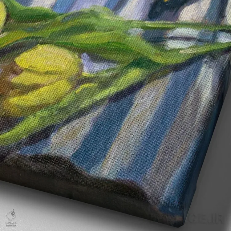 تابلو دکوراتیو لیموی فراوان اثر نیتیا سوامیناتان - نمای نزدیک بافت بوم