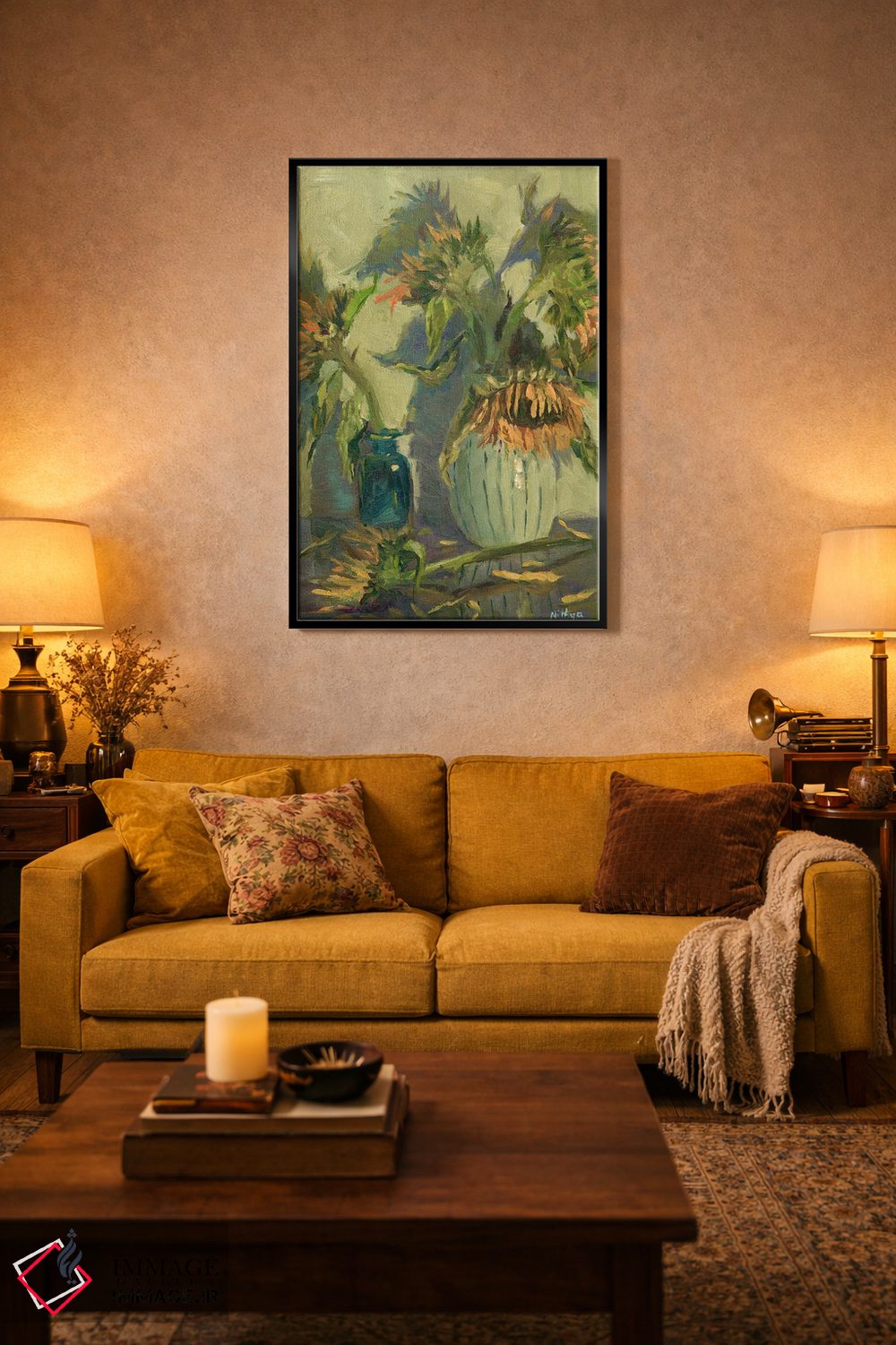 تابلو دکوراتیو پاشیدن رنگ زرد اثر نیتیا سوامیناتان - D5B