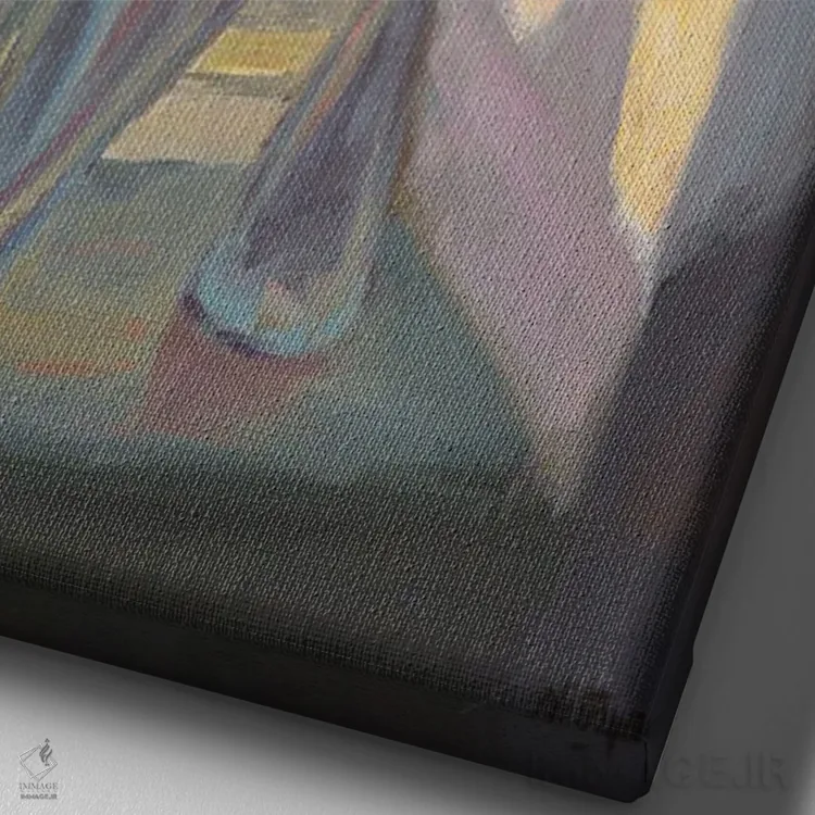 تابلو دکوراتیو پنجره صبحگاهی اثر نیتیا سوامیناتان - نمای نزدیک بافت بوم