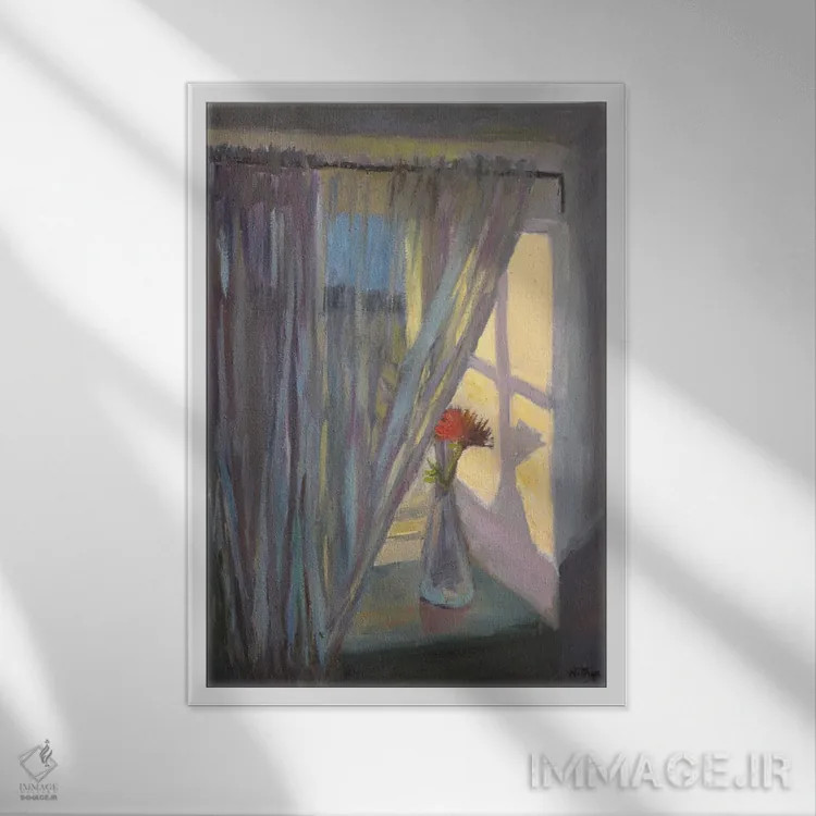 تابلو دکوراتیو پنجره صبحگاهی اثر نیتیا سوامیناتان - نمای قابدار سفید