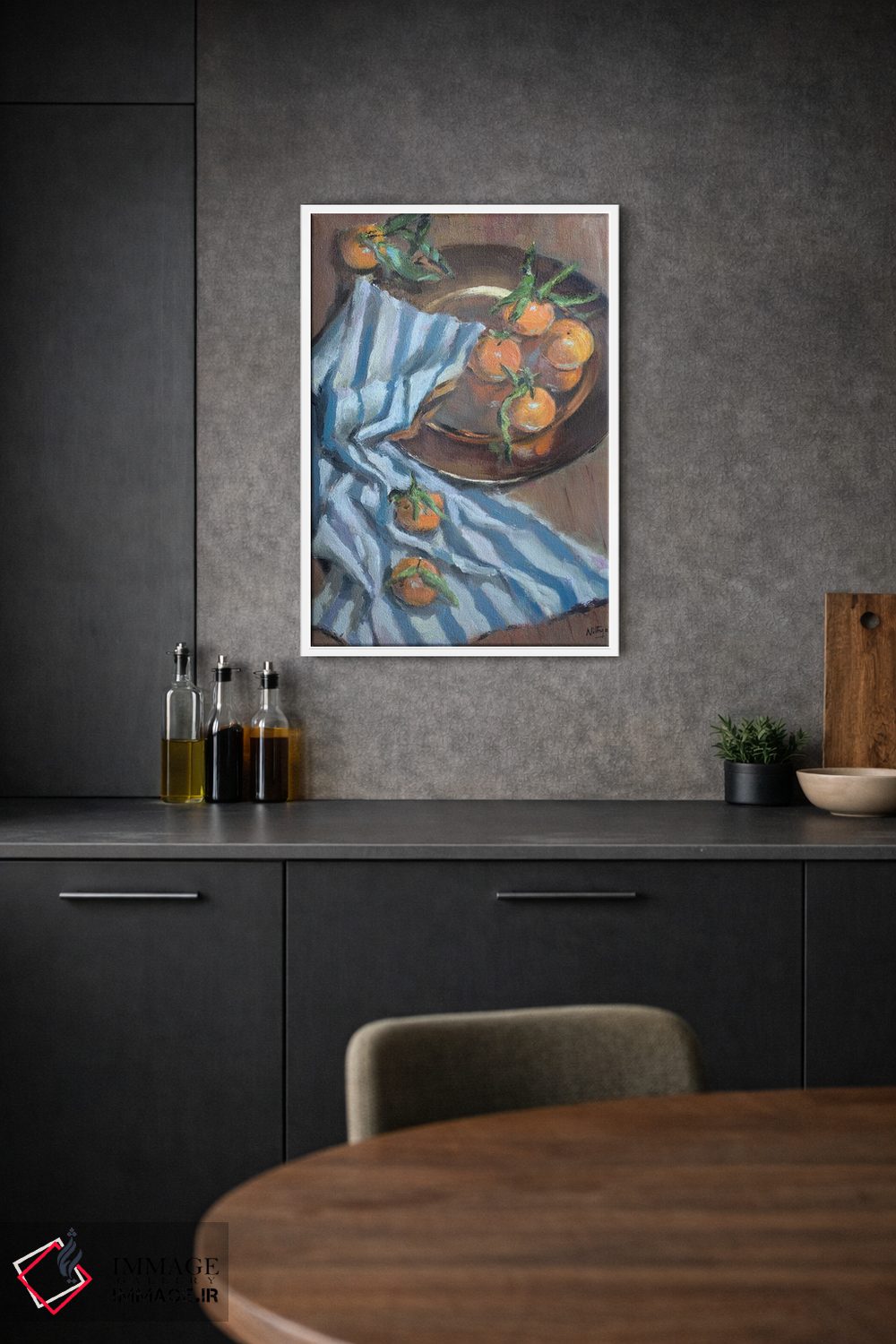 تابلو دکوراتیو پرتقال ها و پارچه اثر نیتیا سوامیناتان - D1W