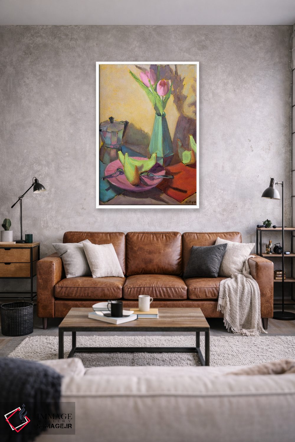 تابلو دکوراتیو برش های طالبی و گل لاله اثر نیتیا سوامیناتان - D1W