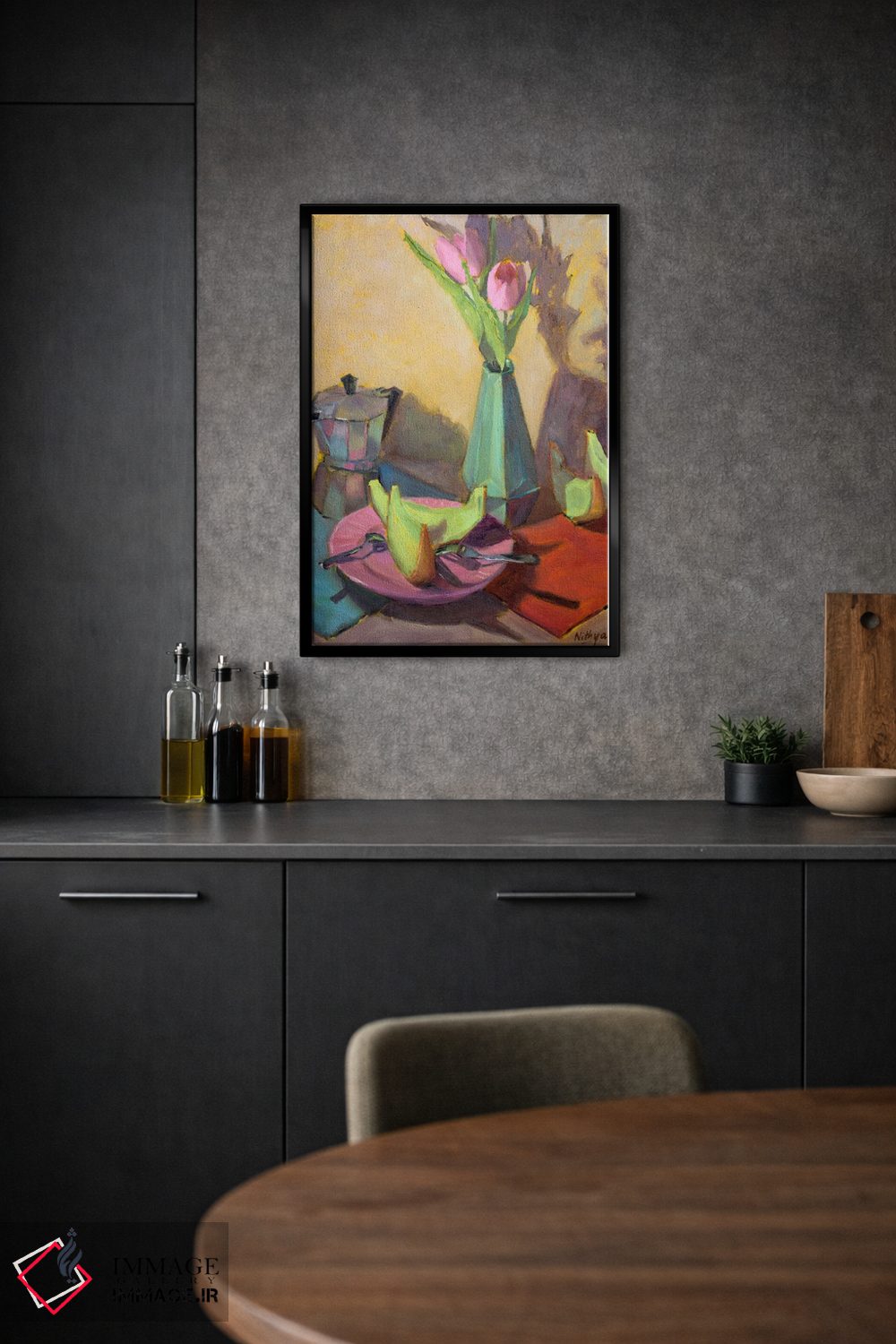 تابلو دکوراتیو برش های طالبی و گل لاله اثر نیتیا سوامیناتان - D2B