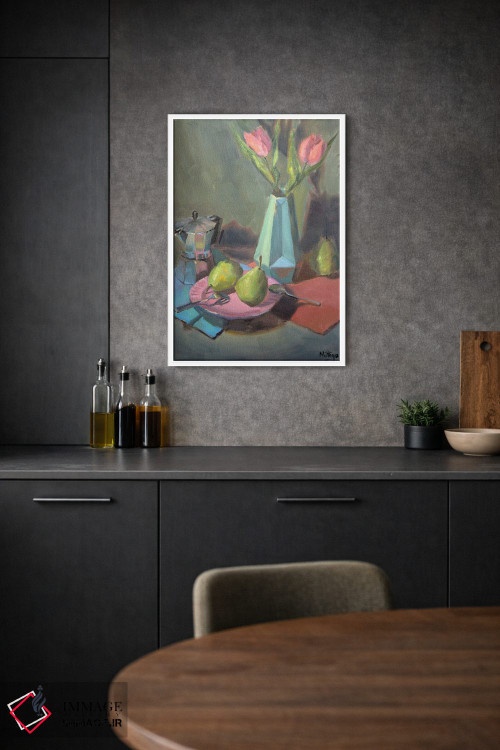 تابلو دکوراتیو گلابی ها و گل لاله اثر نیتیا سوامیناتان - D1W