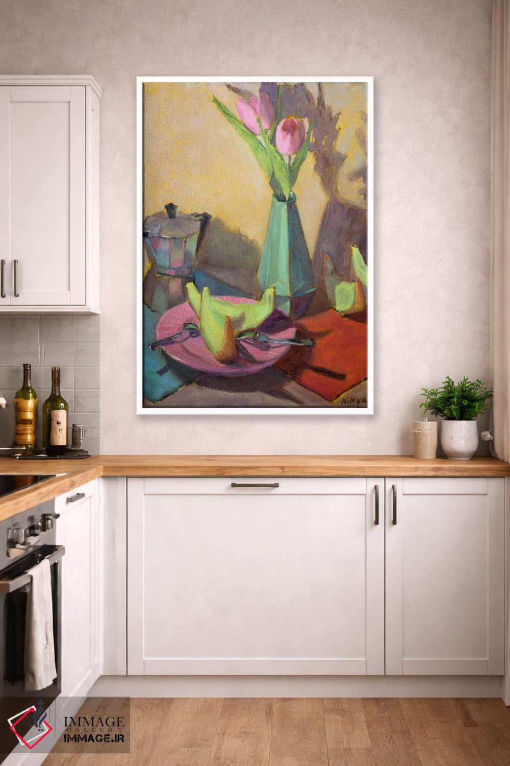 تابلو دکوراتیو برش های طالبی و گل لاله اثر نیتیا سوامیناتان - D4W