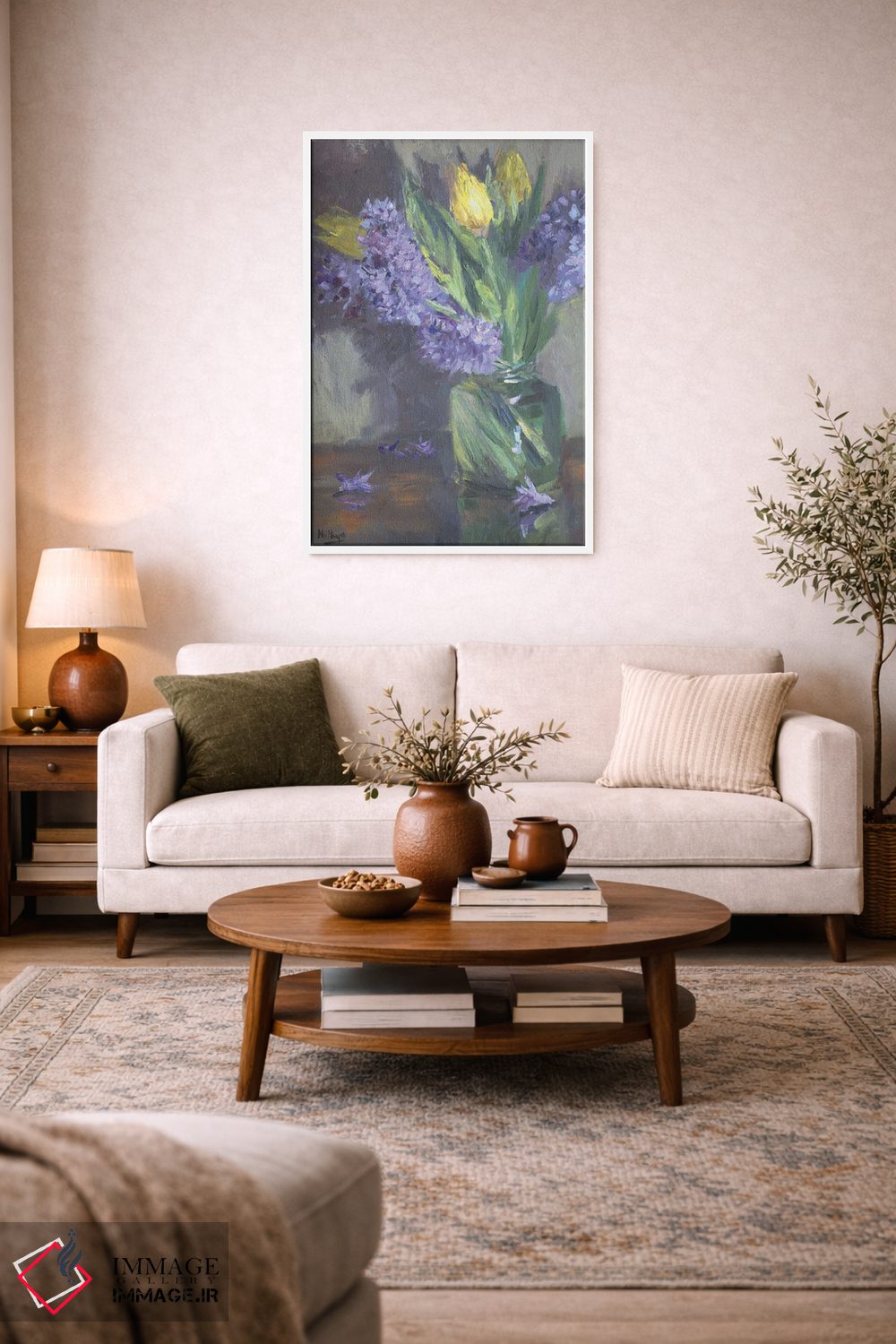 تابلو دکوراتیو لاله ها و سنبل ها اثر نیتیا سوامیناتان - D3W