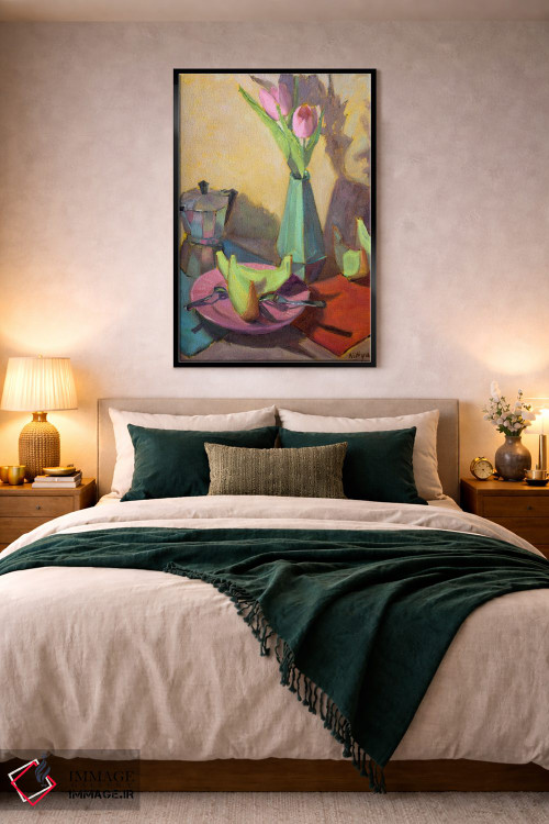 تابلو دکوراتیو برش های طالبی و گل لاله اثر نیتیا سوامیناتان - D5B