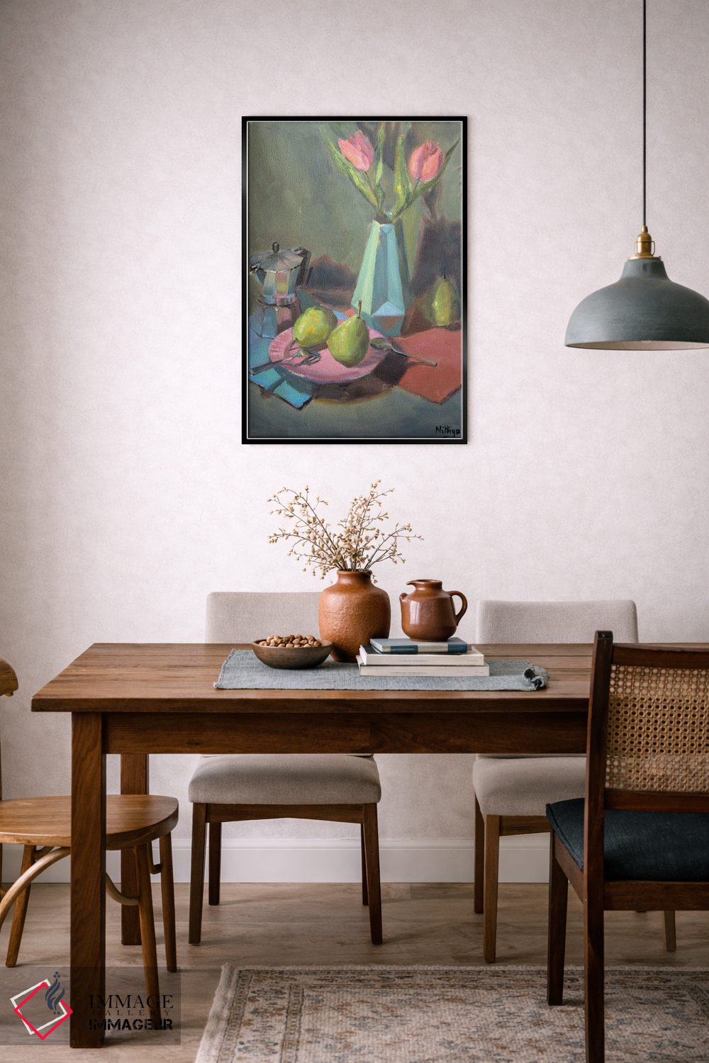 تابلو دکوراتیو گلابی ها و گل لاله اثر نیتیا سوامیناتان - D6B