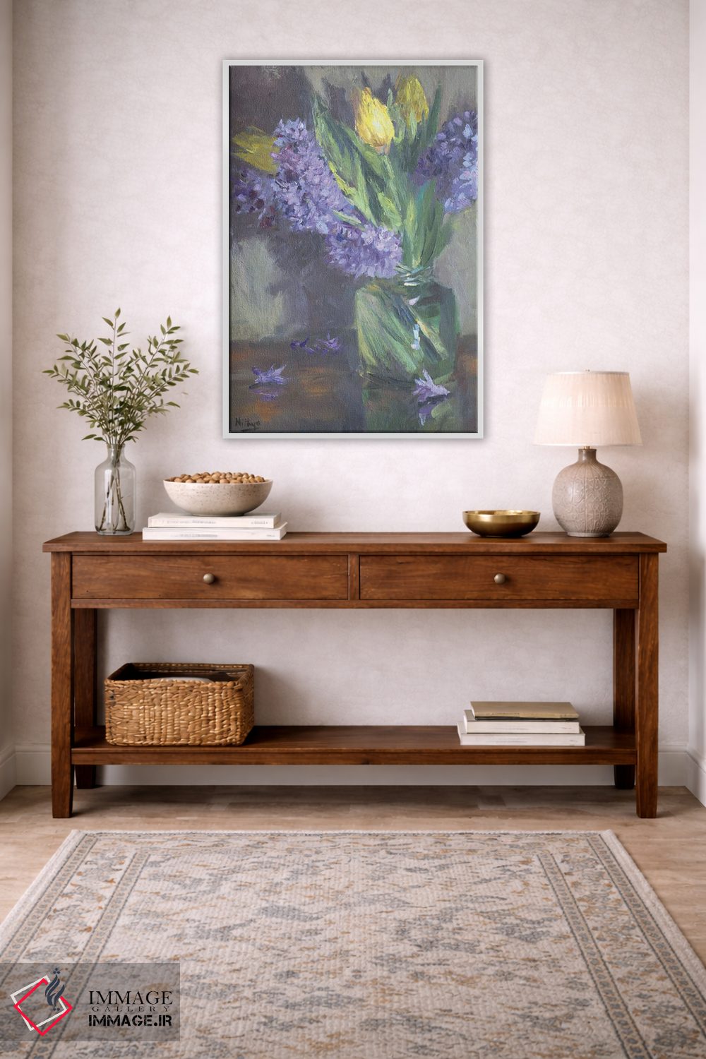 تابلو دکوراتیو لاله ها و سنبل ها اثر نیتیا سوامیناتان - D4W