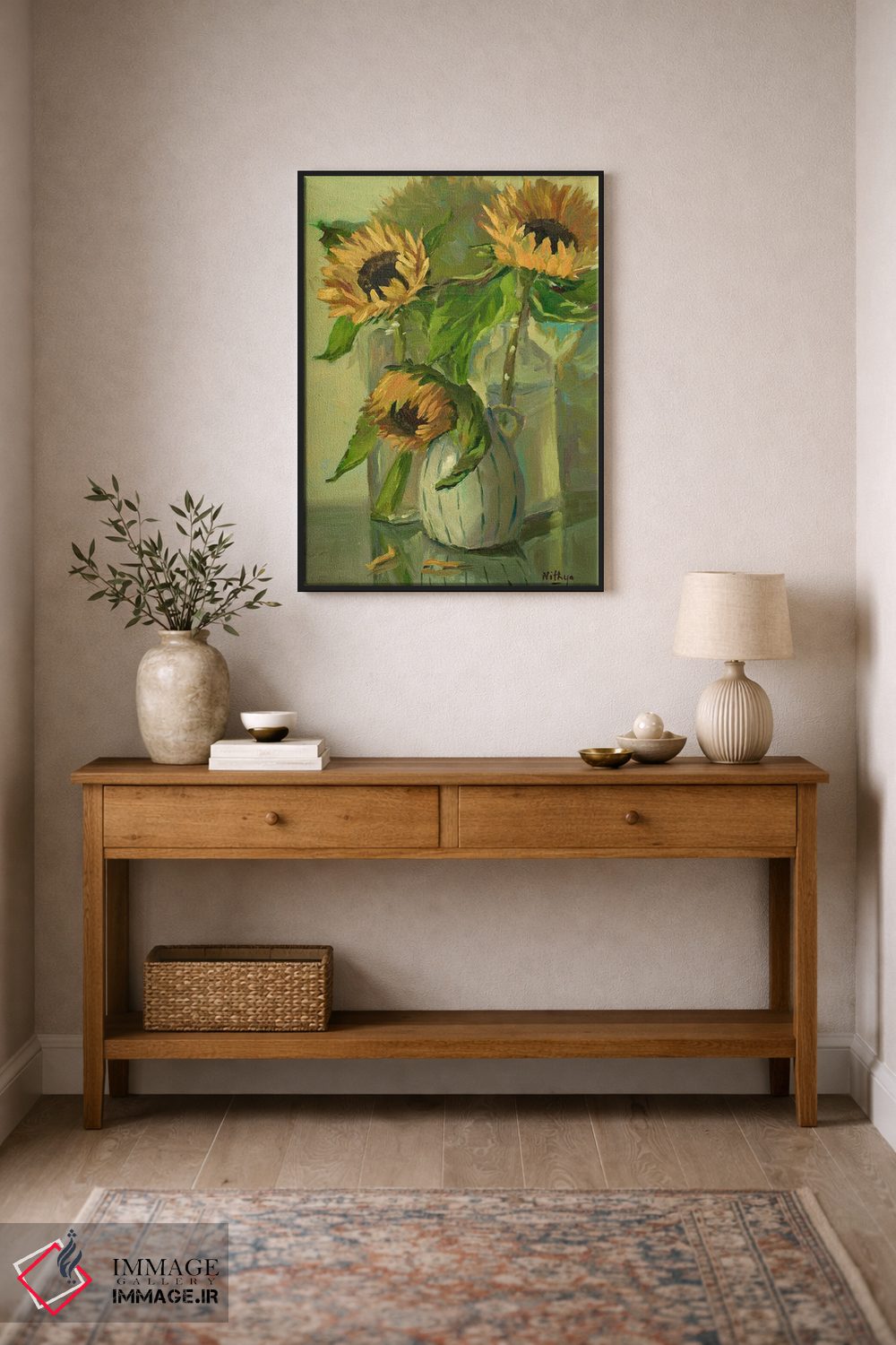 تابلو دکوراتیو سه آفتابگردان اثر نیتیا سوامیناتان - D2B