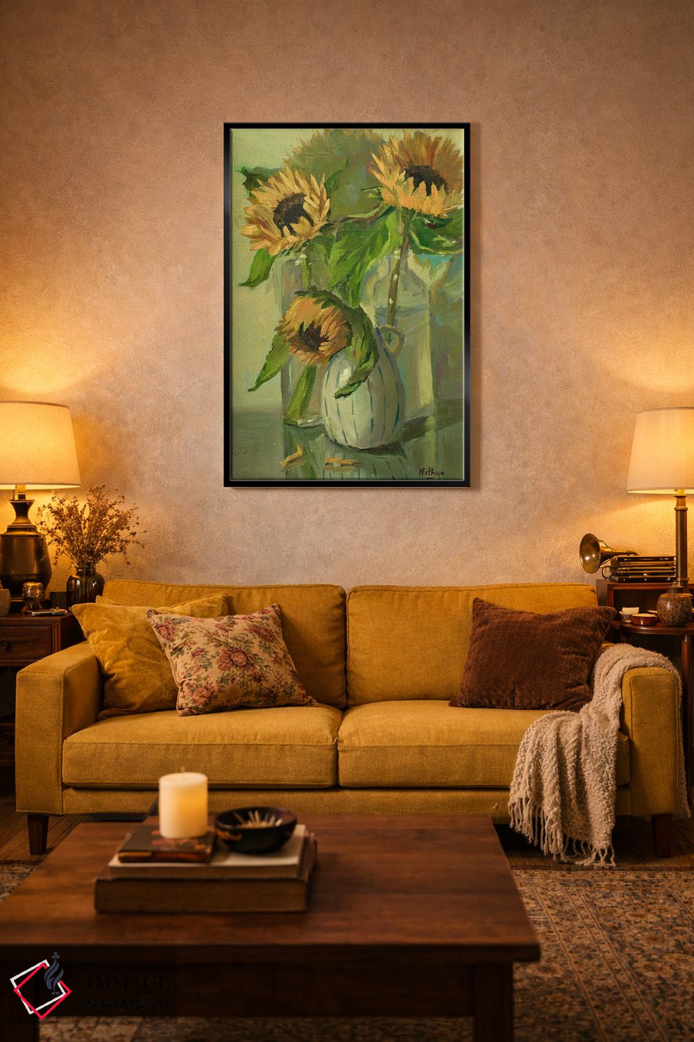 تابلو دکوراتیو سه آفتابگردان اثر نیتیا سوامیناتان - D4B