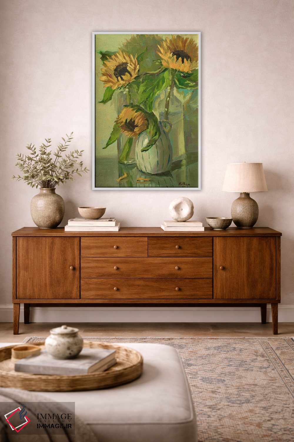 تابلو دکوراتیو سه آفتابگردان اثر نیتیا سوامیناتان - D3W