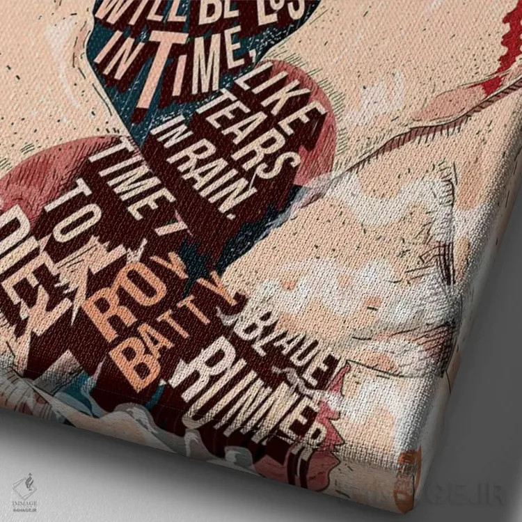 تابلو دکوراتیو روی بتی اثر نیت جونز دیزاین - نمای نزدیک بافت بوم