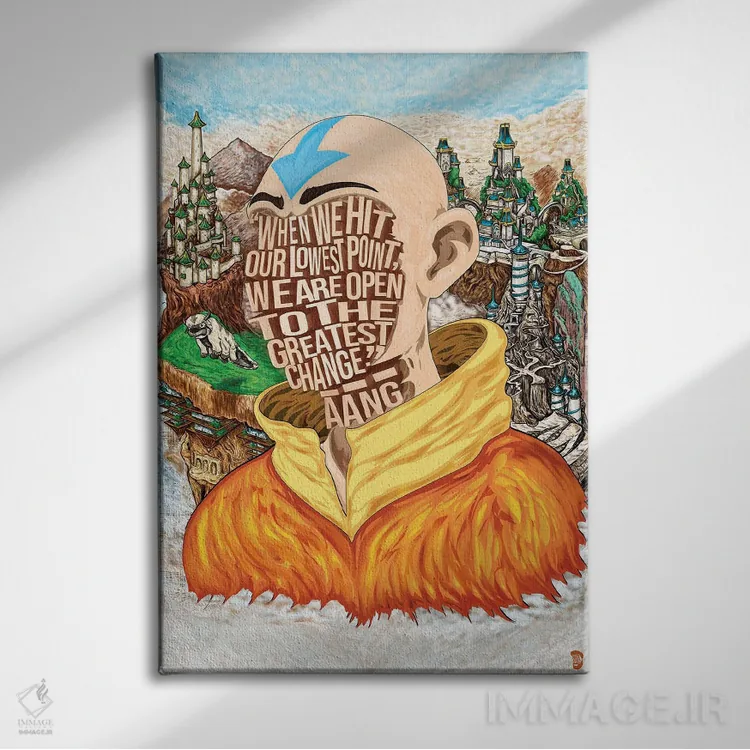 تابلو دکوراتیو پایین ترین نقطه اثر نیت جونز دیزاین - نمای روبهرو روی دیوار