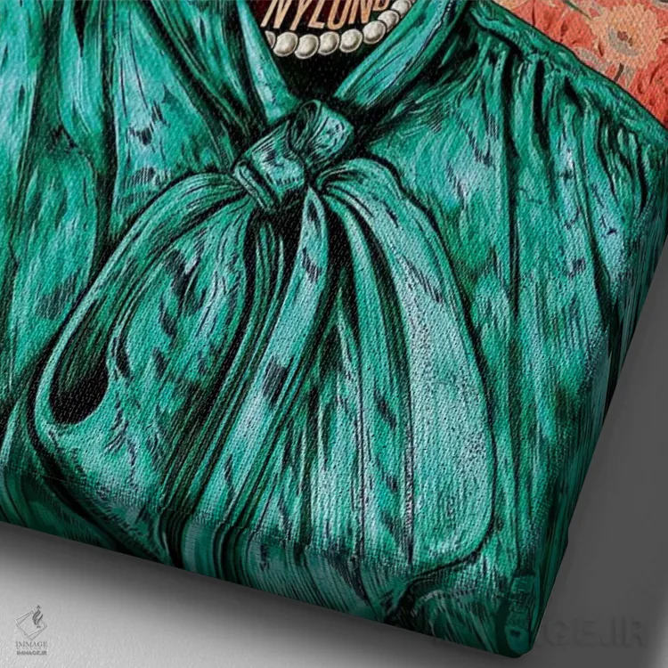 تابلو دکوراتیو رز اثر نیت جونز دیزاین - نمای نزدیک بافت بوم