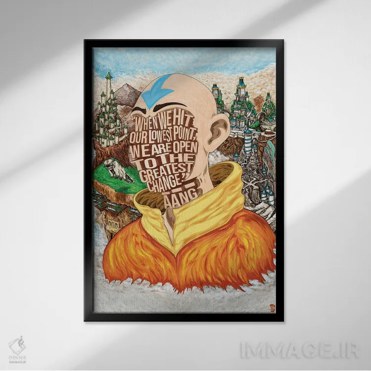 تابلو دکوراتیو پایین ترین نقطه اثر نیت جونز دیزاین - نمای قابدار مشکی