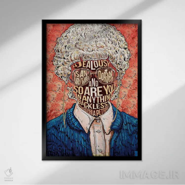 تابلو دکوراتیو سوفیا اثر نیت جونز دیزاین - نمای قابدار مشکی