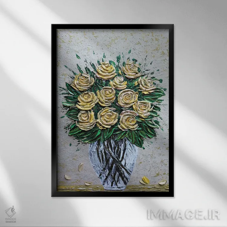 تابلو دکوراتیو دوازده دلیل برای دوست داشتنت اثر ندا خطیب - نمای قابدار مشکی