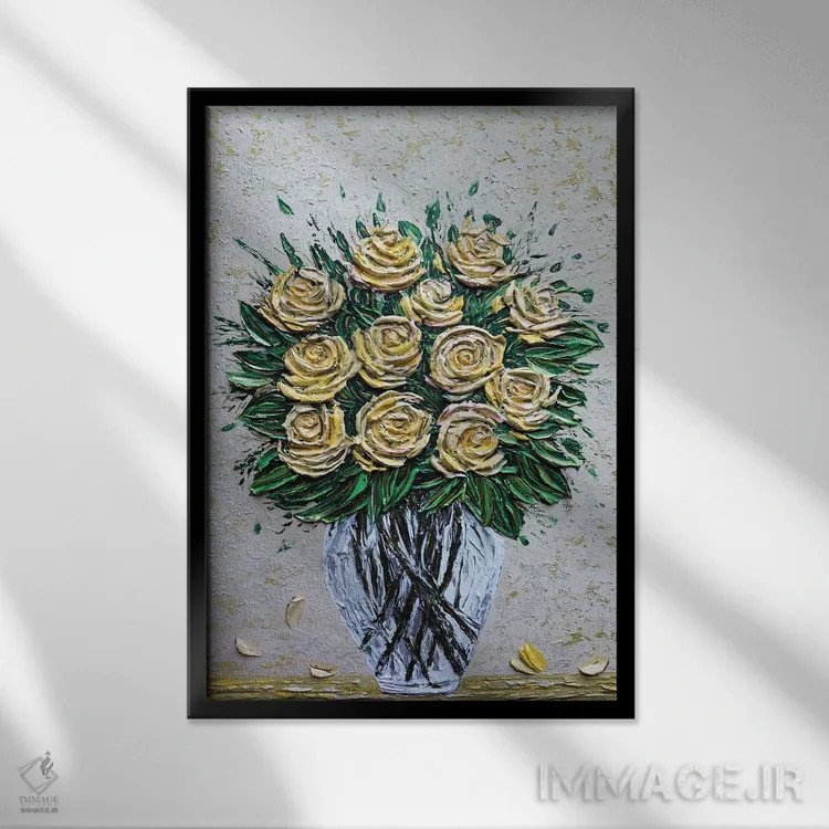 تابلو دکوراتیو دوازده دلیل برای دوست داشتنت اثر ندا خطیب - نمای قابدار مشکی