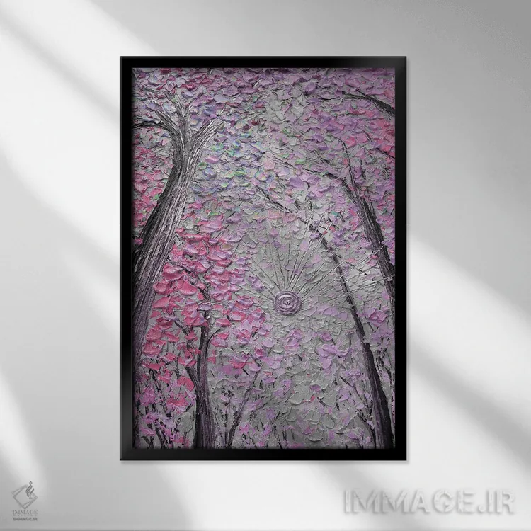 تابلو دکوراتیو تکامل رنگارنگ اثر ندا خطیب - نمای قابدار مشکی