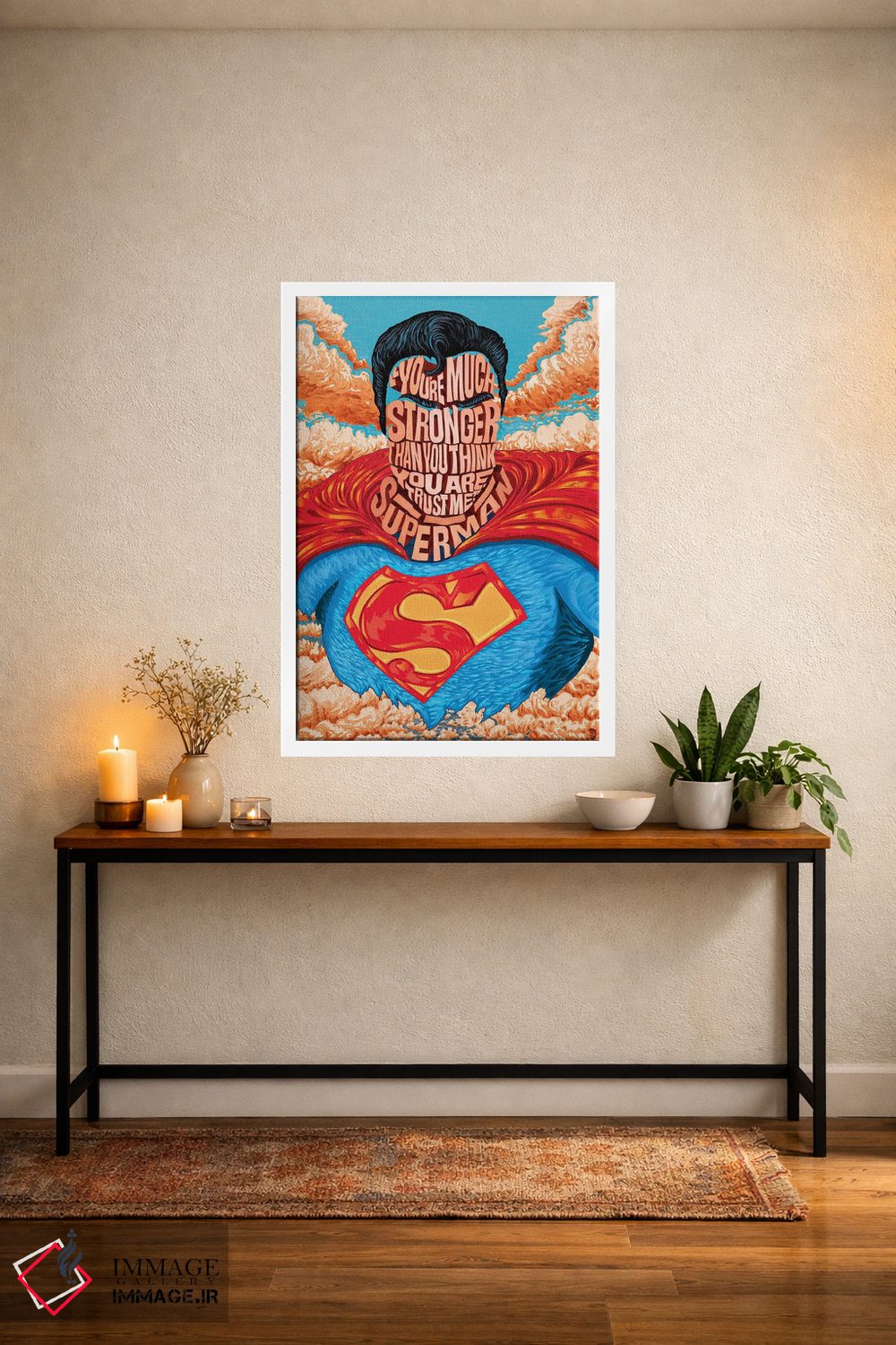 تابلو دکوراتیو تو خیلی قوی تر از چیزی هستی که فکر می کنی اثر نیت جونز دیزاین - D4W