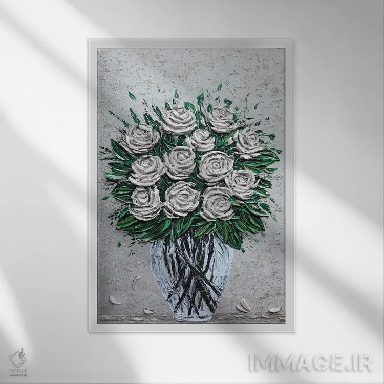 تابلو دکوراتیو دوازده دلیل برای دوست داشتنت اثر ندا خطیب - نمای قابدار سفید