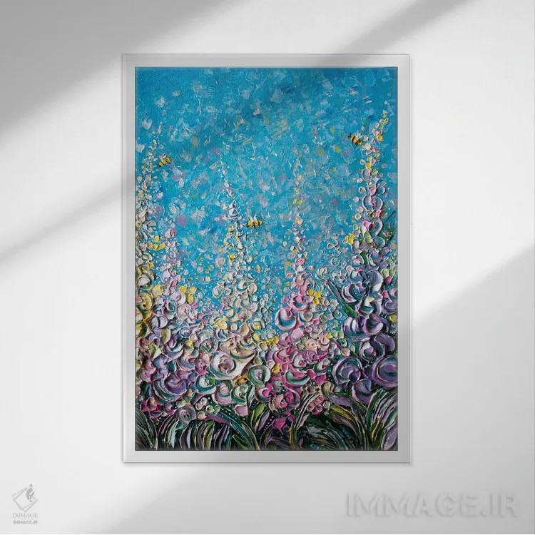 تابلو دکوراتیو خودت باش مثل زنبور اثر ندا خطیب - نمای قابدار سفید