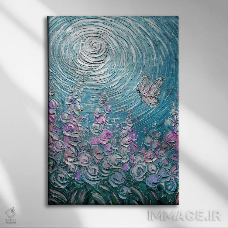 تابلو دکوراتیو آزادی پرواز اثر ندا خطیب - نمای روبهرو روی دیوار