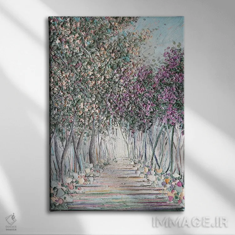 تابلو دکوراتیو مسیر آرام اثر ندا خطیب - نمای روبهرو روی دیوار