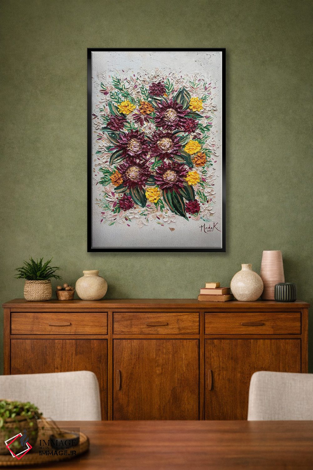 تابلو دکوراتیو گل های پاییزی روز شکرگزاری اثر ندا خطیب - D2B