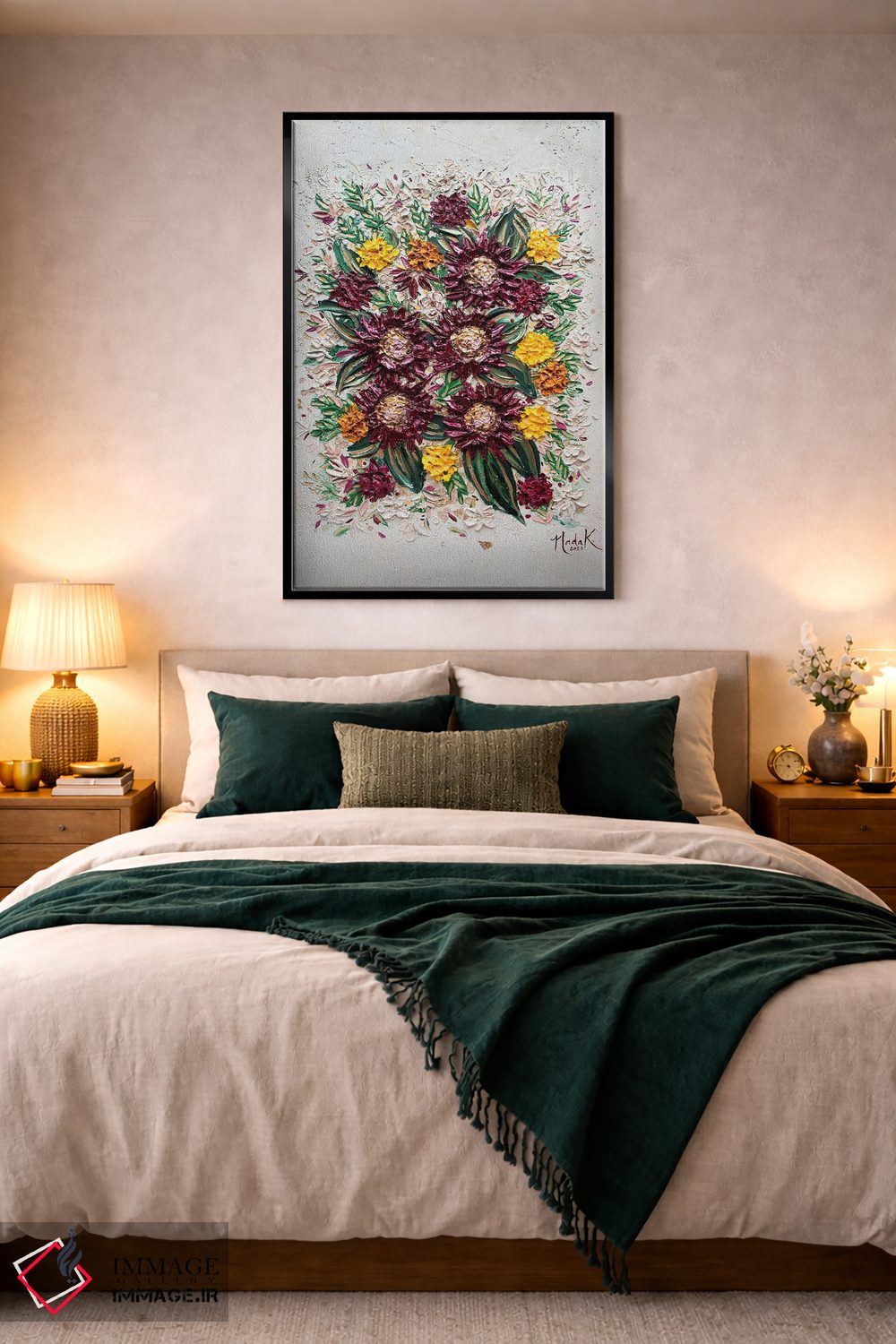 تابلو دکوراتیو گل های پاییزی روز شکرگزاری اثر ندا خطیب - D5B