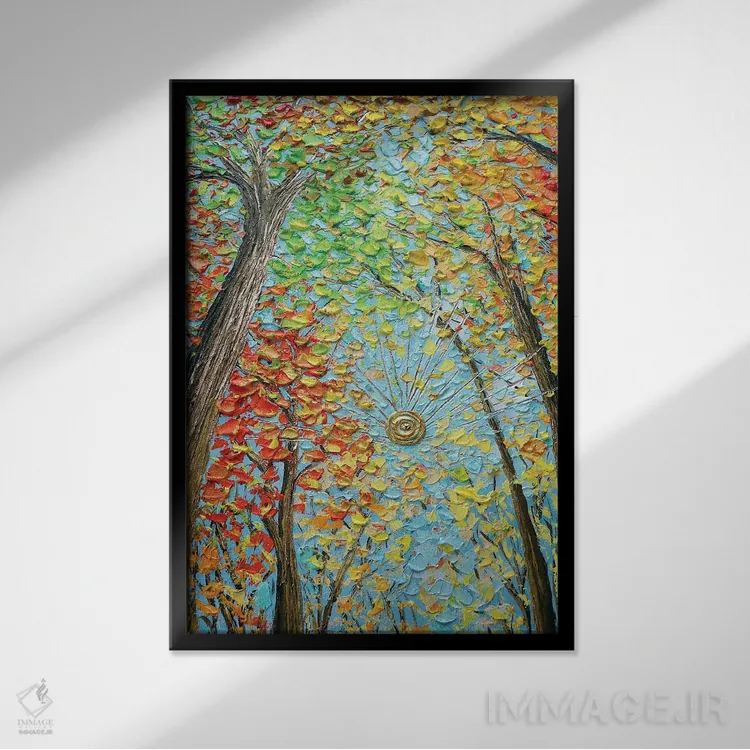 تابلو دکوراتیو یک تحول رنگارنگ اثر ندا خطیب - نمای قابدار مشکی
