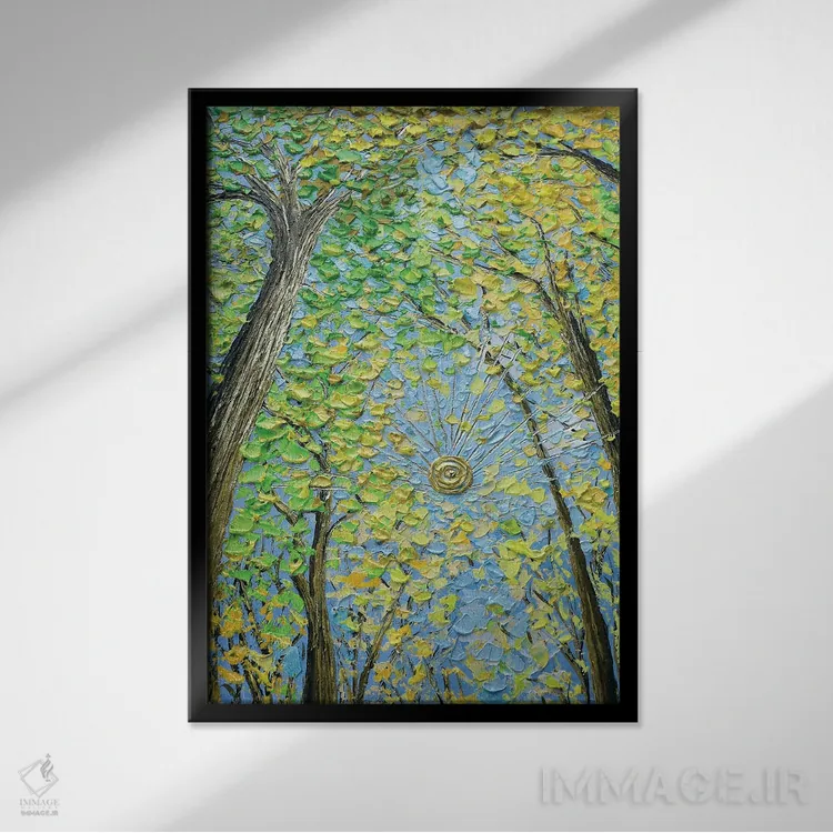 تابلو دکوراتیو یک تحول رنگارنگ اثر ندا خطیب - نمای قابدار مشکی