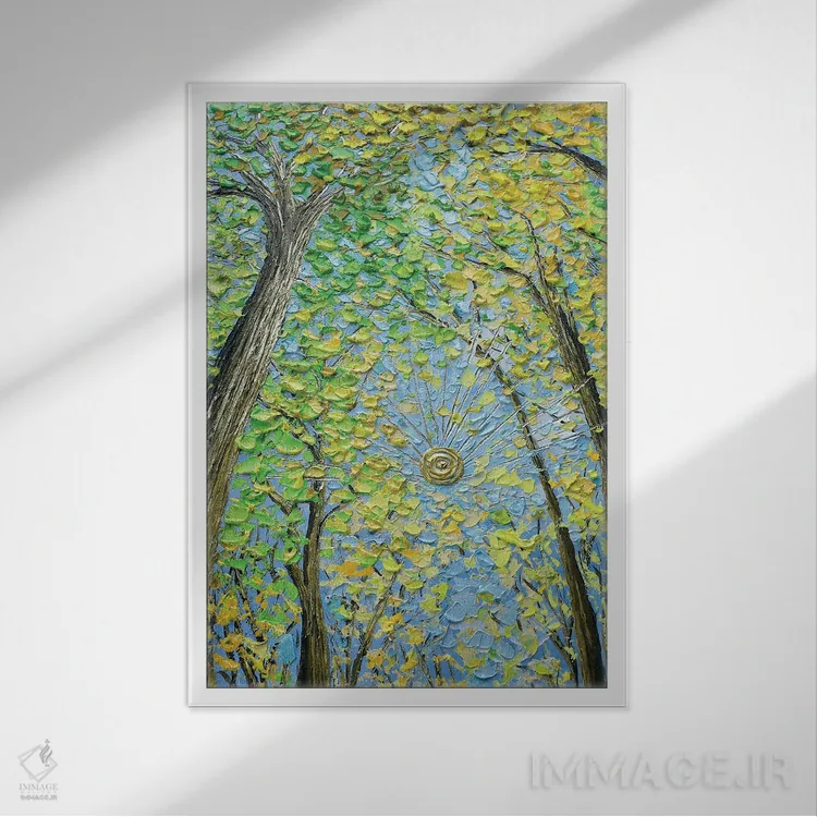 تابلو دکوراتیو یک تحول رنگارنگ اثر ندا خطیب - نمای قابدار سفید