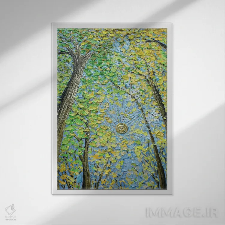 تابلو دکوراتیو یک تحول رنگارنگ اثر ندا خطیب - نمای قابدار سفید