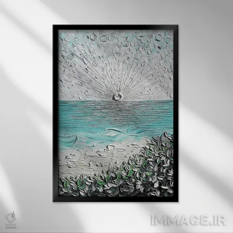 تابلو دکوراتیو پناهگاه ما اثر ندا خطیب - نمای قابدار مشکی