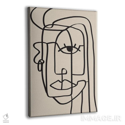 تابلو مینیمال خط پرتره زنانه اثر نیکی - نمای پرسپکتیو محصول