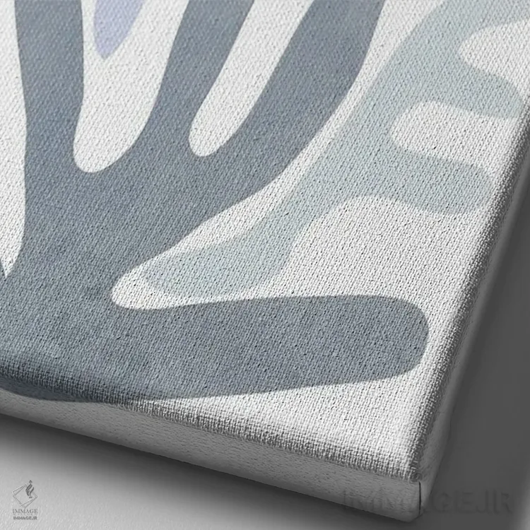 تابلو مینیمال صخره مرجانی پاستلی اثر نیکی - نمای نزدیک بافت بوم