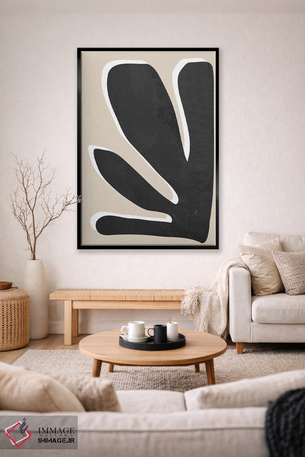 تابلو مینیمال مرجان سیاه اثر نیکی - D1B
