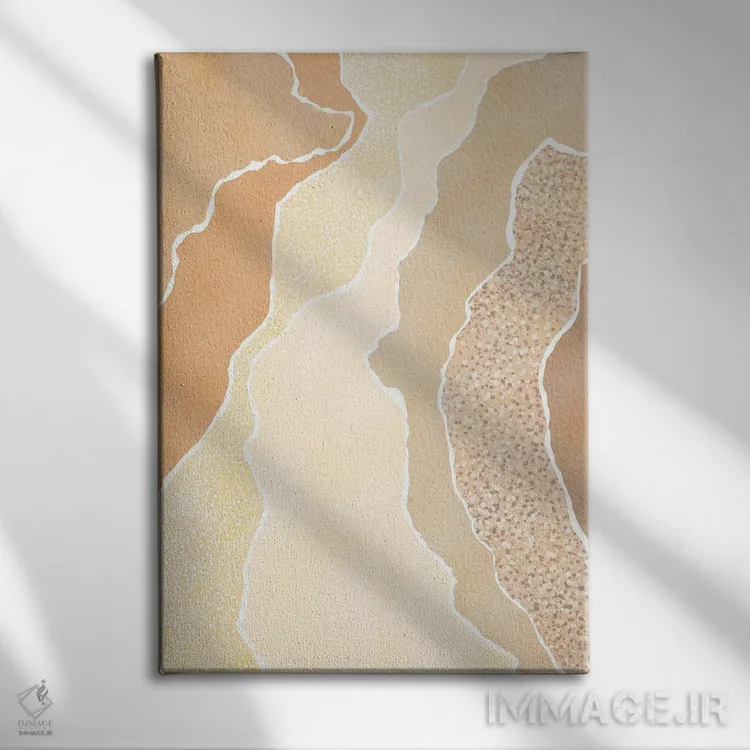 تابلو مینیمال استتار زرد اثر نیکی - نمای روبهرو روی دیوار