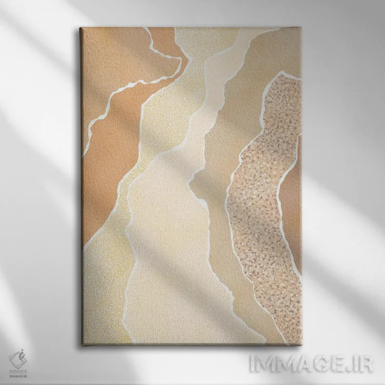 تابلو مینیمال استتار زرد اثر نیکی - نمای روبهرو روی دیوار