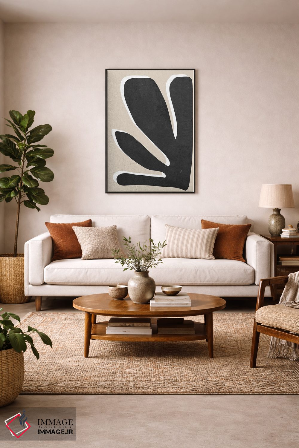 تابلو مینیمال مرجان سیاه اثر نیکی - D4B