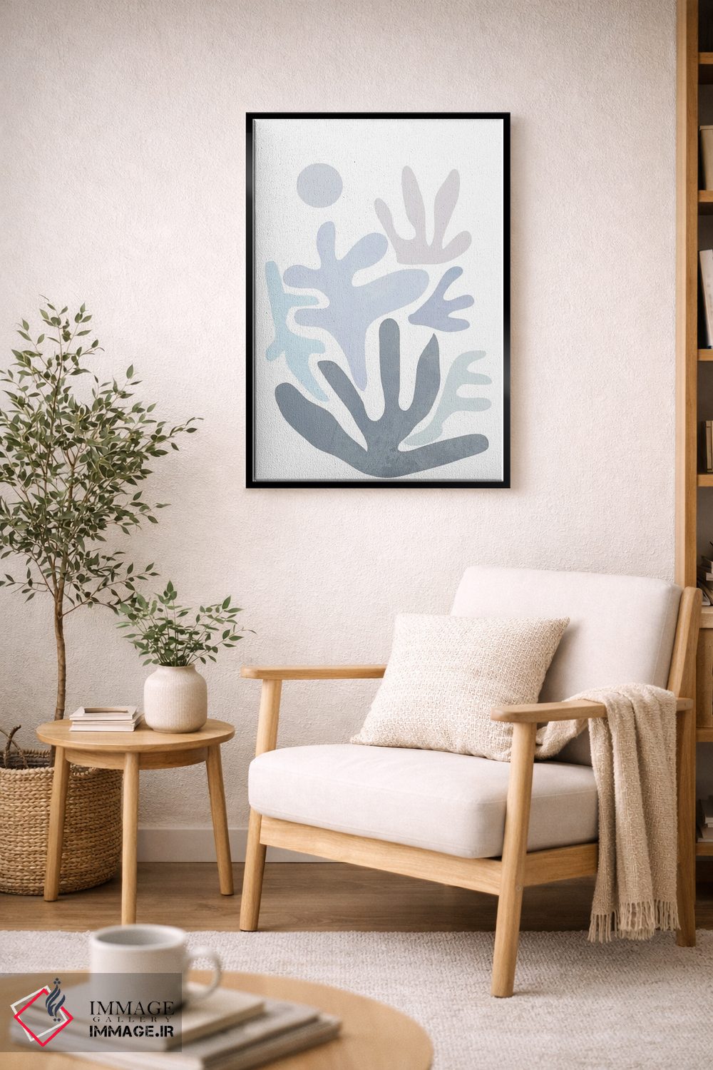 تابلو مینیمال صخره مرجانی پاستلی اثر نیکی - D2B