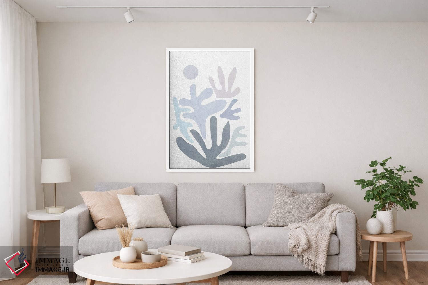 تابلو مینیمال صخره مرجانی پاستلی اثر نیکی - D5W