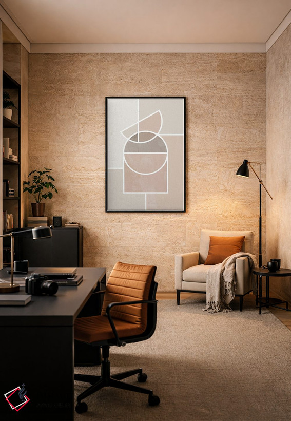 تابلو مینیمال هندسی نیمه قرن اثر نیکی - D6B