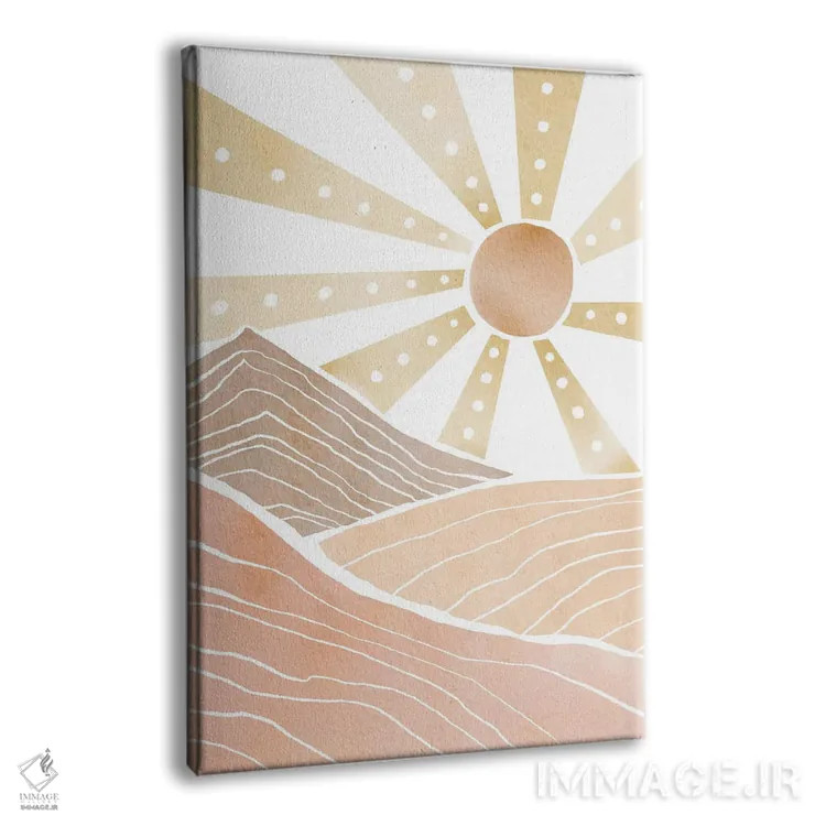 تابلو مینیمال طلوع آفتاب کوهستان اثر نیکی - نمای پرسپکتیو محصول