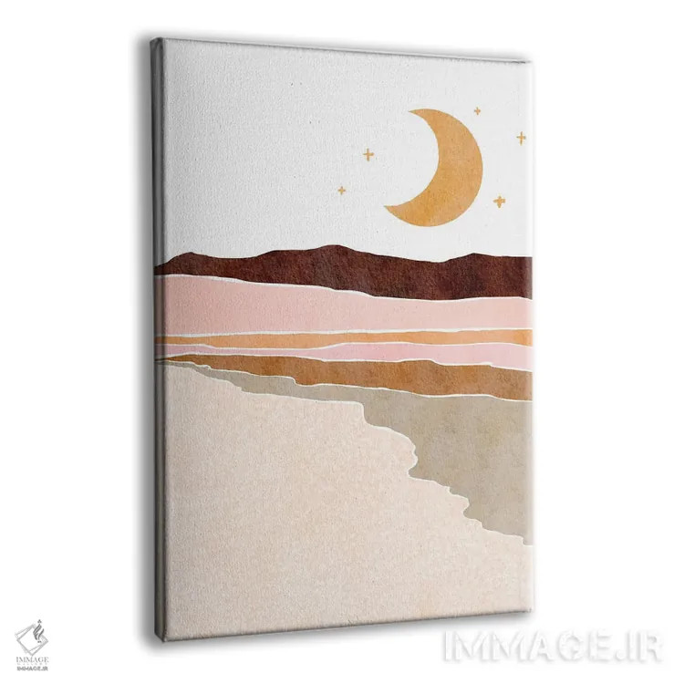 تابلو مینیمال منظره هلال ماه اثر نیکی - نمای پرسپکتیو محصول