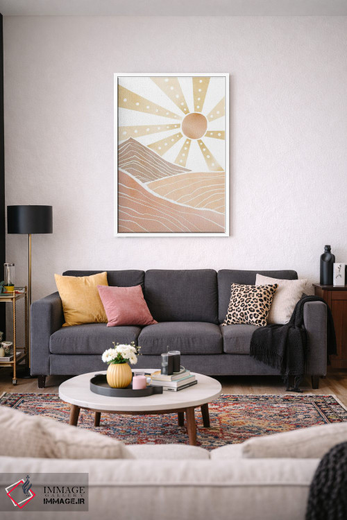 تابلو مینیمال طلوع آفتاب کوهستان اثر نیکی - D2W